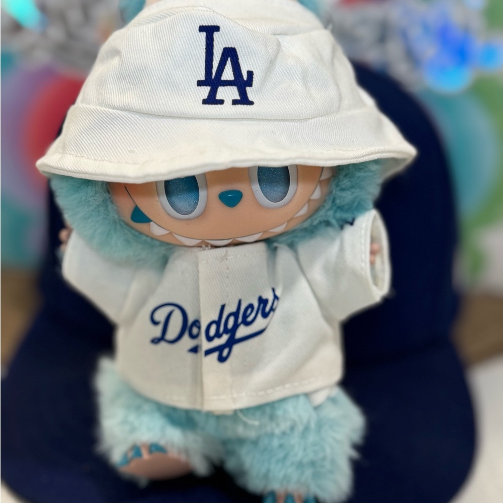 LABUBU Clothes Bucket Hat & Shirt- Dodgers Outfit
